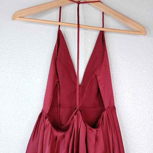 NBD Get Out Sz S Satin Burgundy Prom Party Mini Dress - Picture 10 of 16